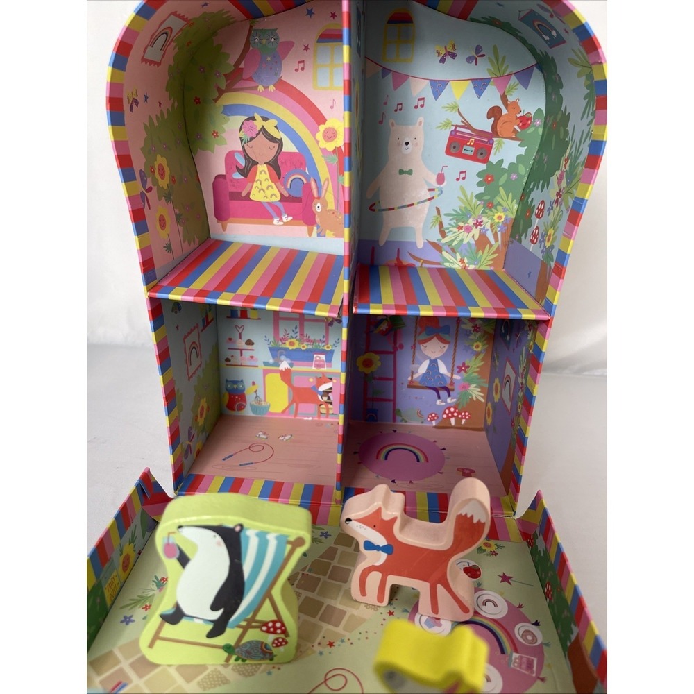 Floss & Rock 43P6364 Rainbow Fairy Play Box with 4 Wooden Pieces